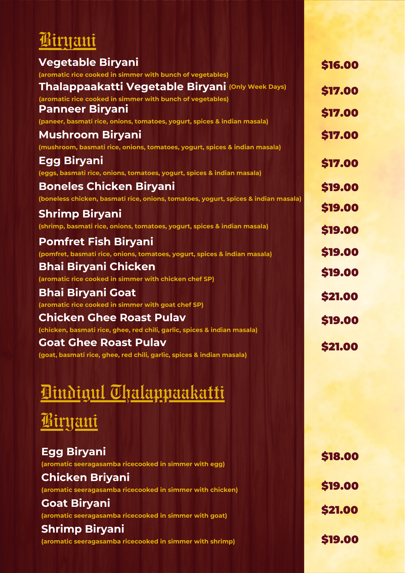 Menu Card Page 8