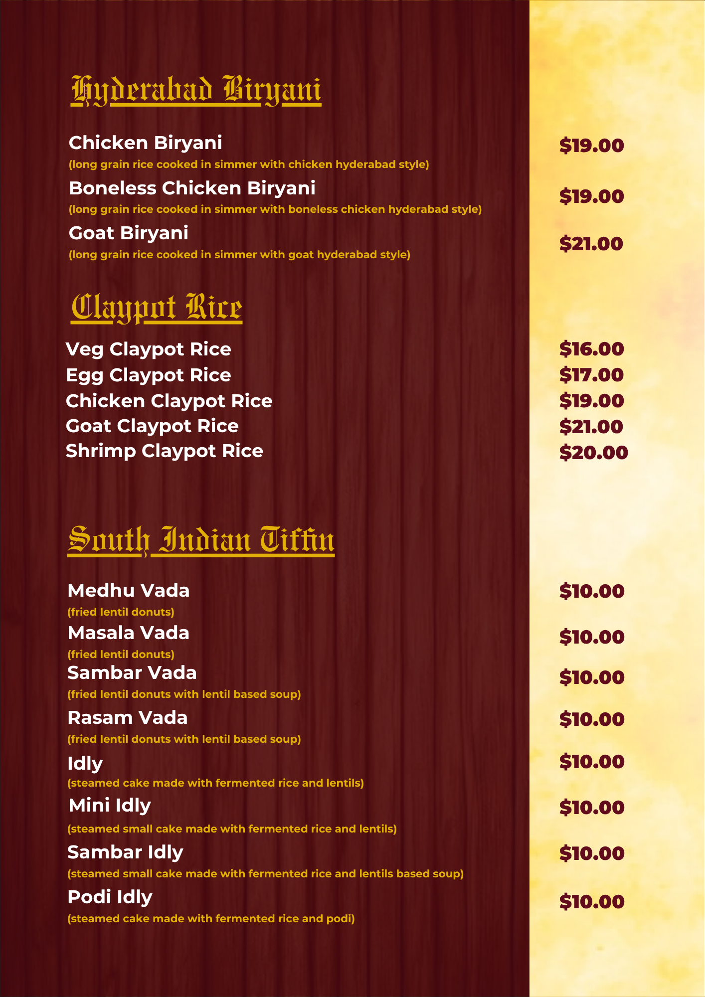 Menu Card Page 9